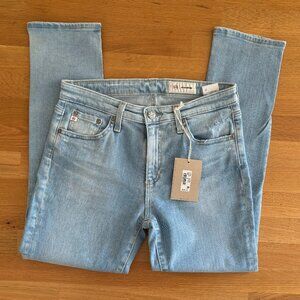 NWT AG Adriano Goldschmied Prima Crop Cigarette Jeans Ag-Ed Light Wash